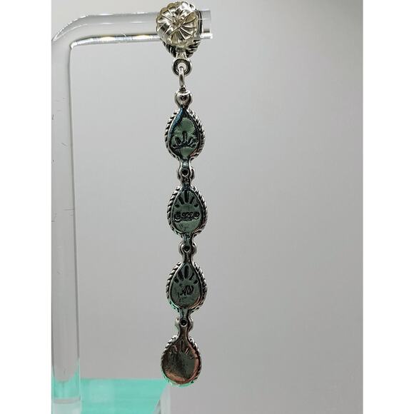 Carolyn Pollack Signature Turquoise Dangle Earrings set in Sterling Silver - Picture 4 of 6